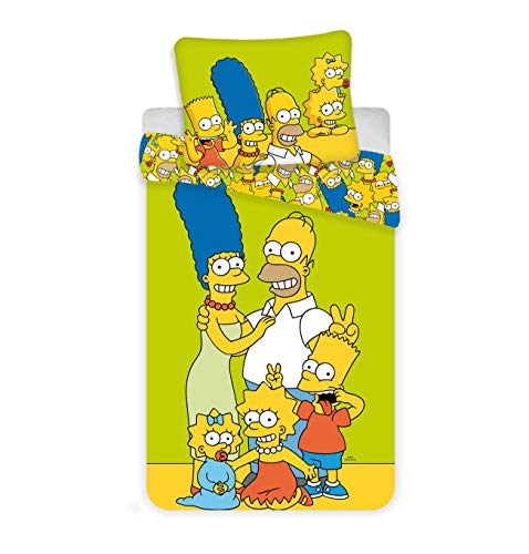 The Simpsons Family Gren - Juego de funda de edredón 100% algodón