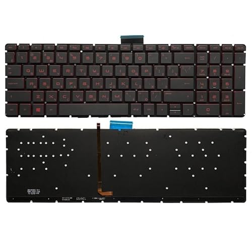 HP 15-AS 15T-AS 15-AE 15-AH 15-AW 15T-AE 15-BC ロシア語/米国/英国/スペイン語/ラテン語/フランス語/Beiglum ノートパソコンキーボード用(Red RU backlit)