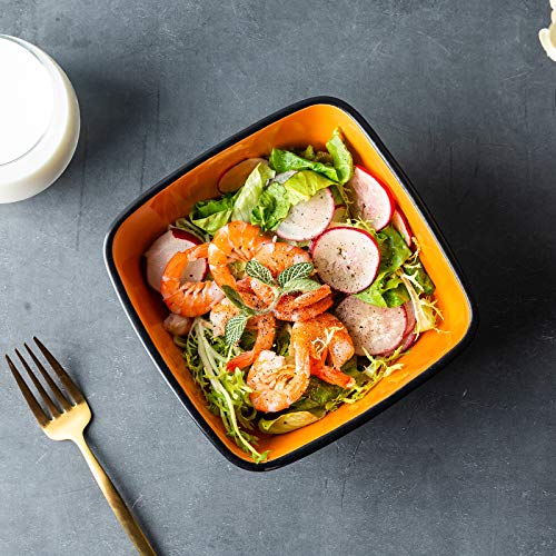 Amorarc 32Oz Square Cereal Soup Bowls, Stoneware Bowls Set Of 4 For Kitchen thumb #2