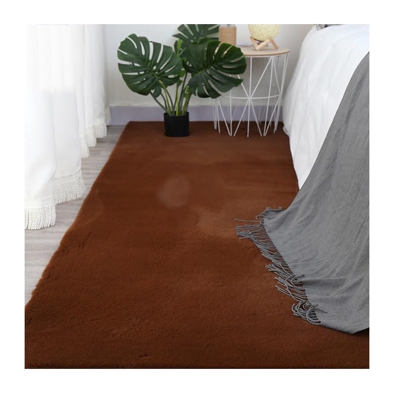 Image of Rabbit Fur Area Rug 3X5 Ft | Super Soft Plush Carpet with Anti-Slip Backing | Washable Luxury Rug for Bedroom, Living Room & Home Decor