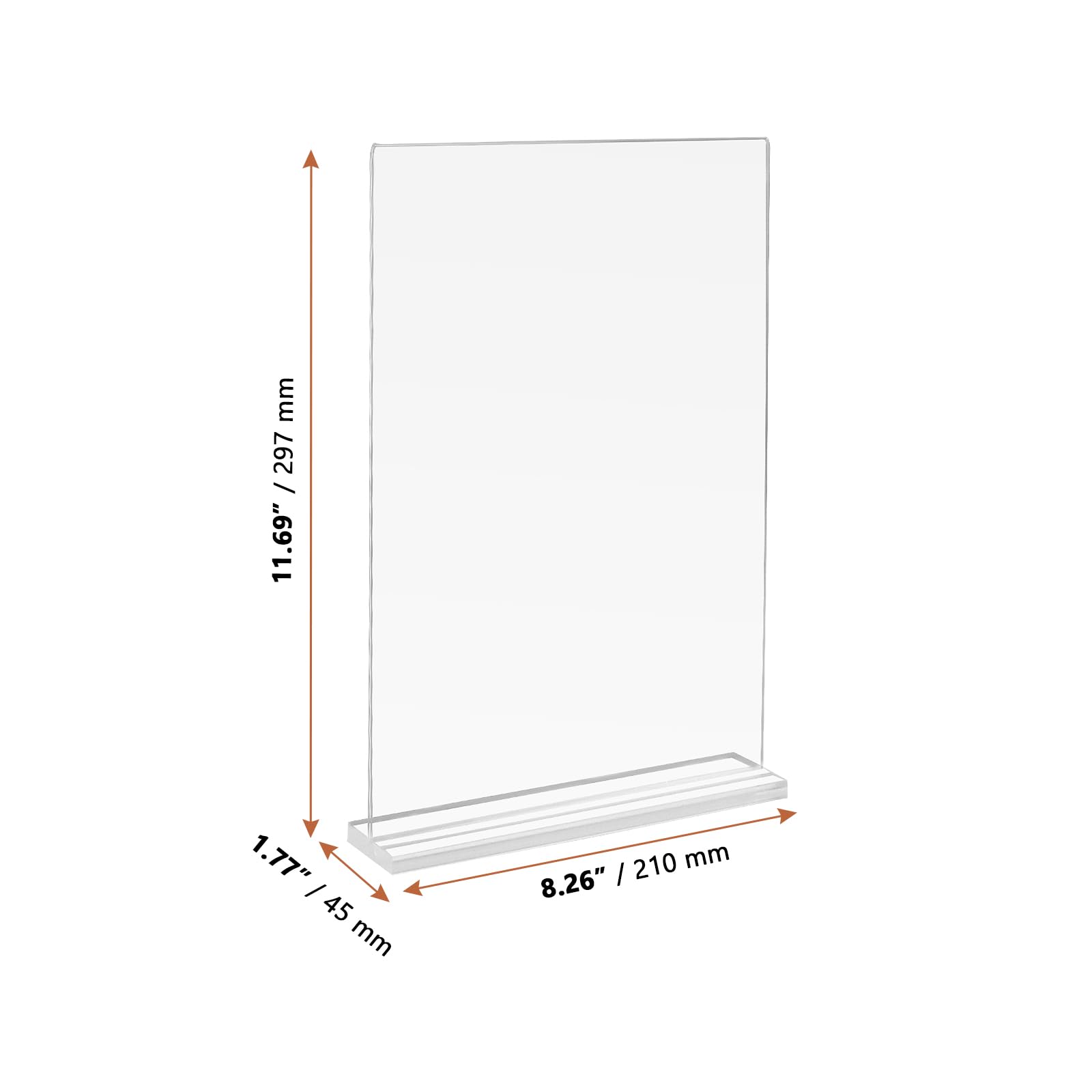 LEXININ 10 Pack A4 Acrylic Sign Holder, T Shape Clear Plastic Acrylic Table Stand, Menu Display Frame Stand for Menu, Poster, Documents - Image 2