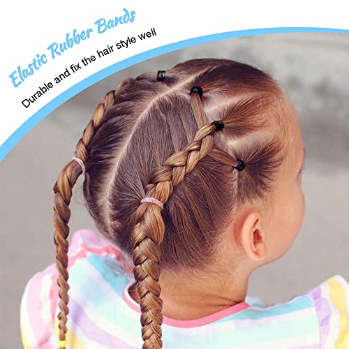 Topsy Tail Hair Tool Set by IKOCO - 400pcs Hair Bands, 2pcs Loop Styling Tools, Rat Tail Comb, (200pcs Each) Clear and Black Elastics