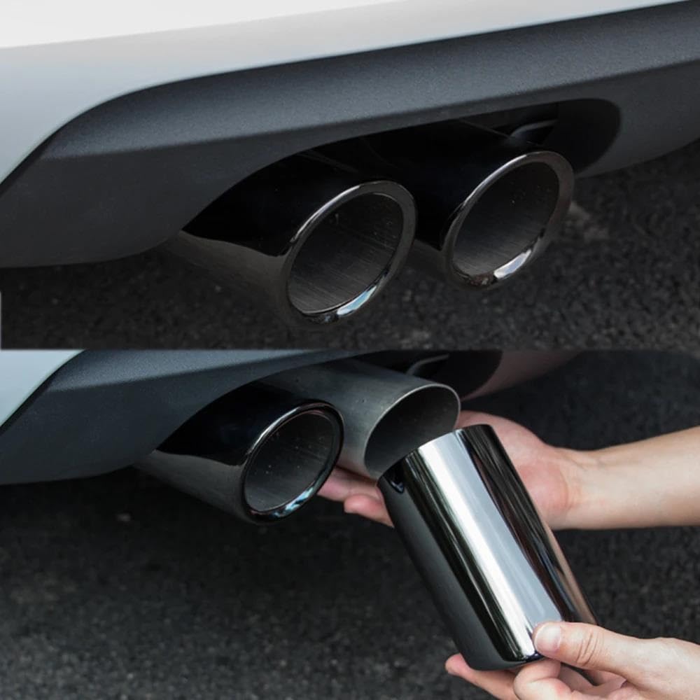 Terminale scarico Per VW CC Per Passat Per Tiguan Marmitta 2 Pezzi Doppia Uscita Punta Scarico Auto Marmitta Tubo Copertura(Argento)
