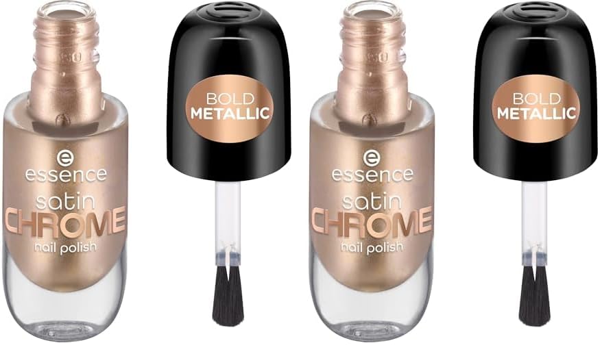 Essence Esmalte De Uñas Satin Chrome, Cubriente, Expresión Del Resultado, De Gran Pigmentación, Metalizado (8Ml) (Paquete de 2)