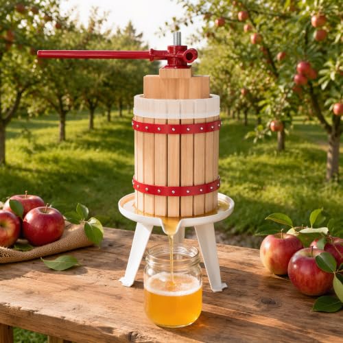 Foto von Froadp Obstpresse aus Eiche Manuelle Saftpresse Fruchtpresse 18L
