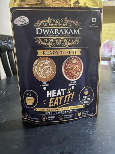Image of Dwarakam Ready to Eat Chana Masala | Authentic North Indian Style Chickpea Curry | Fully Cooked Indian Meal | Heat & Eat | Protein Rich Vegetarian Curry | Convenient Instant Meal Pack