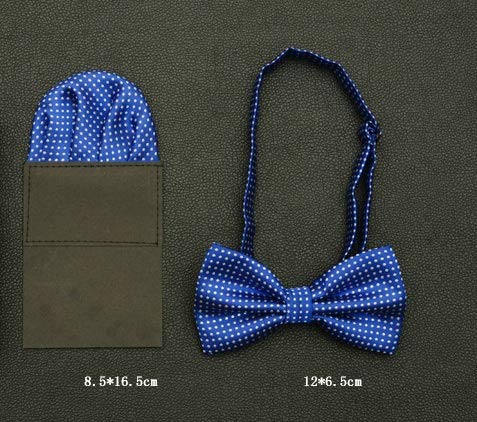 Set clásico de corbata de moño y pañuelo blanco con patrón floral miniatura 3