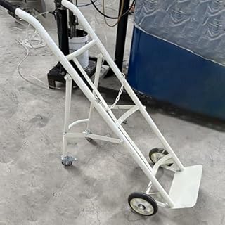 Genérico Carrito portacilindros de oxígeno con 4 Ruedas, Plegable, Color Azul/Blanco, para hospitales y fábricas (Blanco)