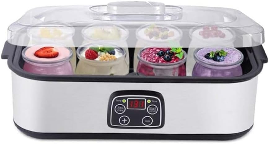 Yogurt Maker 1600ml with Customizable Temperature and Timer, Stainless Steel Probiotic Yogurt Machine for Home Use, Compatible with Dairy and Non-Dairy Options