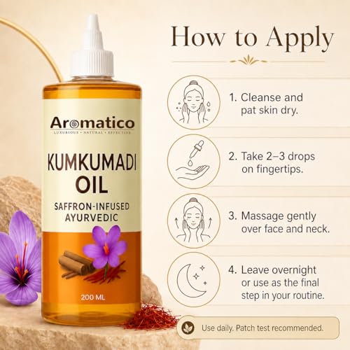 Image of AROMATICO Kumkumadi Face Oil | Ayurvedic Formula for Brightening & Glowing Skin | Hydrating & Instant Radiance - 200 ml