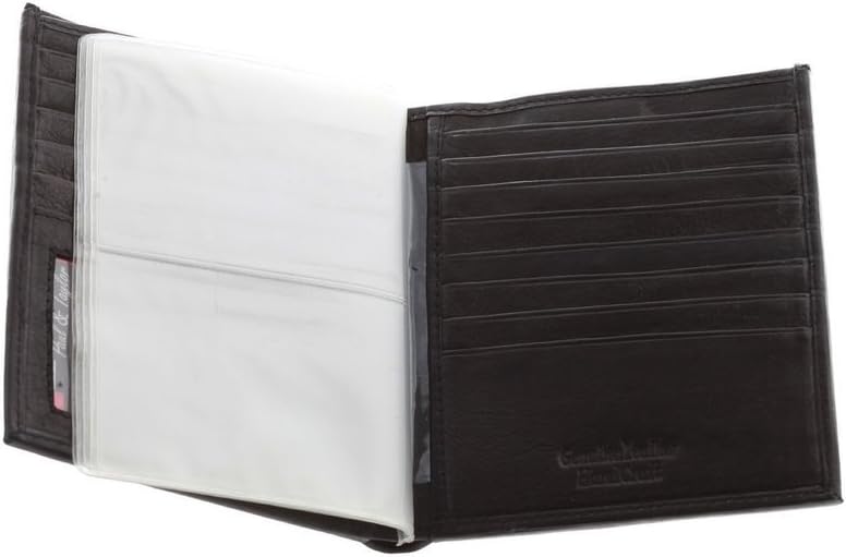 Black Leather Big Hipster Bifold Wallet