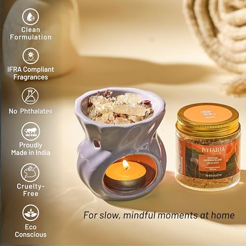 Image of Nytarra Mystical Camphor Trio - Rose, Sandalwood, Frangipani | Original Pure Camphor Infused with Aromatic Herbs & Spices | Diffuser Friendly Botanical Blend | Clean & Soothing Aroma