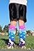 MadSportsStuff Neon Unicorn Over the Calf Socks (Neon Pink/Blue/Purple, Medium)