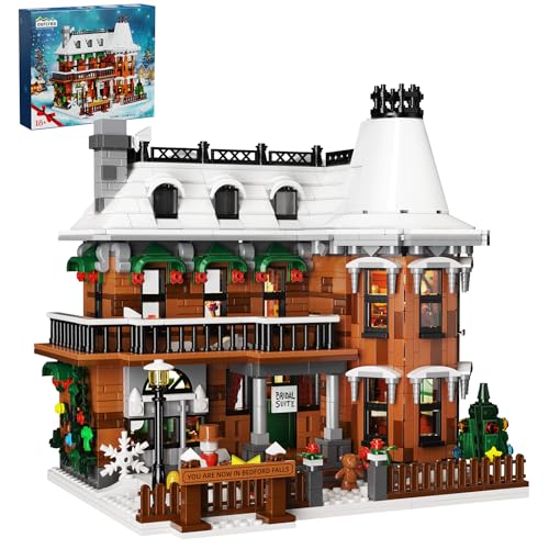 It's A Wonderful Life House Building Set with LED Light, Christmas Holiday Snow House Building...