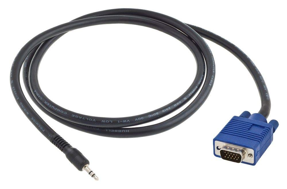 Hubbell AV153510 Patch Cord, AV Plug and Play, 15 Pin Male to 8 Pin Male, 3.5 mm, 10', Black