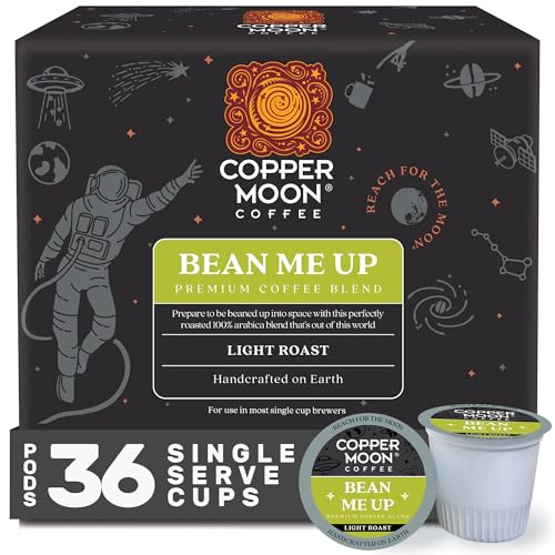 Image of Copper Moon Single Serve Coffee Pods For Keurig K-Cup Brewers, Light Roast, Bean Me Up Blend, 36 Count