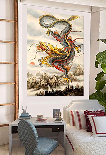 新品ヴィンテージ風ドラゴンモチーフタペストリー 壁掛け装飾 Amazon.co.jp: SHRAPHY ドラゴン タペストリー、中国風 高騰する