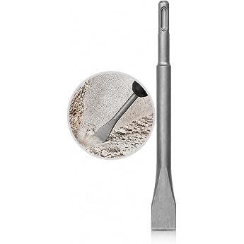 Weischer - SDS Plus Flat Chisel 250 mm / 20 mm Wide Chisel Hammer Drill Compatible Sturdy & Shatterproof Chisel for Masonry Tiles Concrete & Stone
