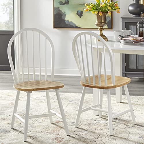 Simple Living Franklin Solid Wood Windsor Dining Chair (Set of 2) White/Natural