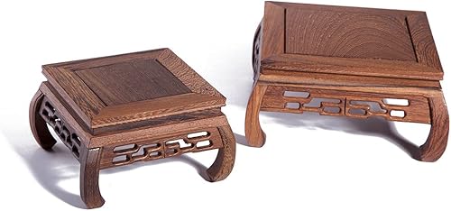 Miniatura 8 de Thy Collectibles Hermoso soporte de florero oriental de palisandro artesanal de 5.5"