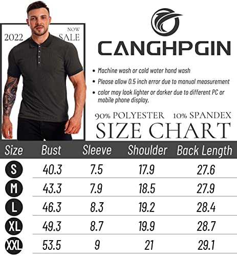 Muscle Polo Shirts For Men Slim Fit Short Sleeve Golf Shirts Men Dry Fit Shirts Casual Stylish Clothes Black #TOP5