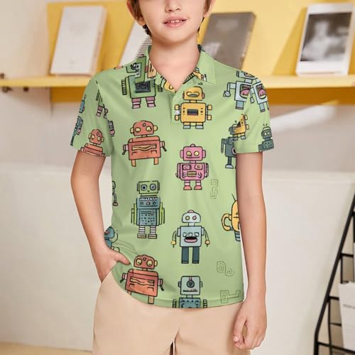 Boys' Classic Polo Shirts Short Sleeve Moisture-Wicking Golf & Tennis Shirts for Youth Teens Colorful Ghosts for Halloween2
