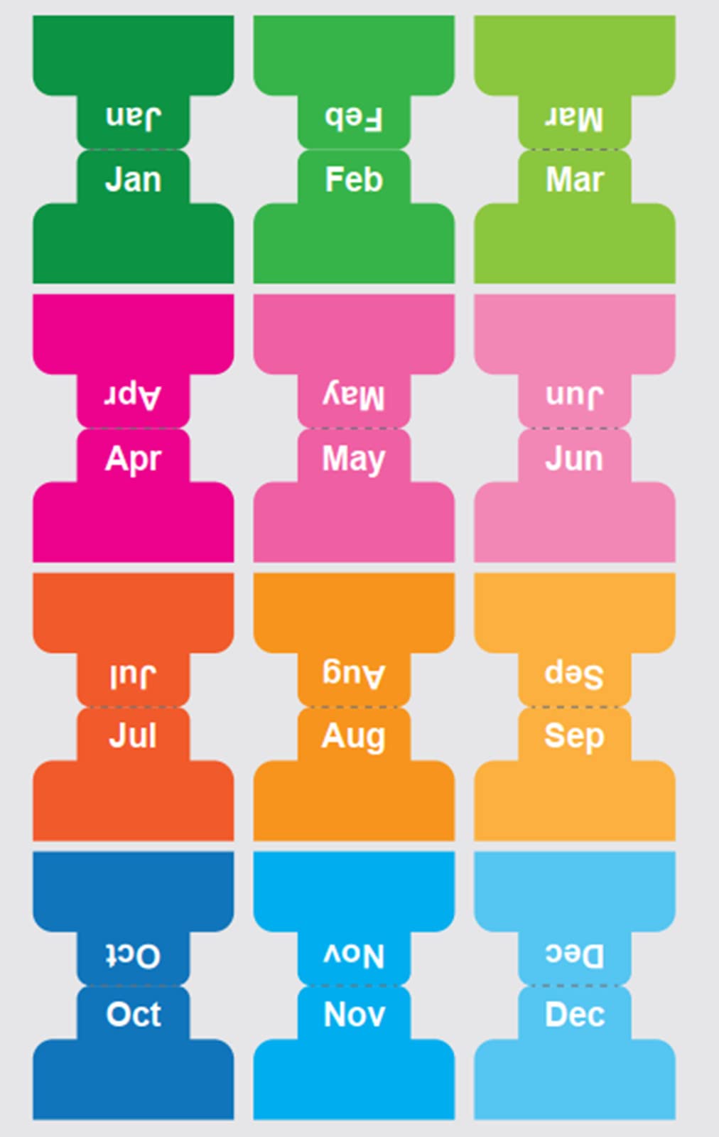 Colored 24pcs Month Planner Tabs,Monthly Index Tab for the Office Organizing, School,Students Plan