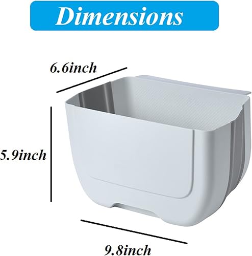 Miniatura 6 de Basurero colgante de cocina, cubo de basura plegable para cocina, mini cubo de basura plegable para puerta de armario de cocina, pequeño cubo de