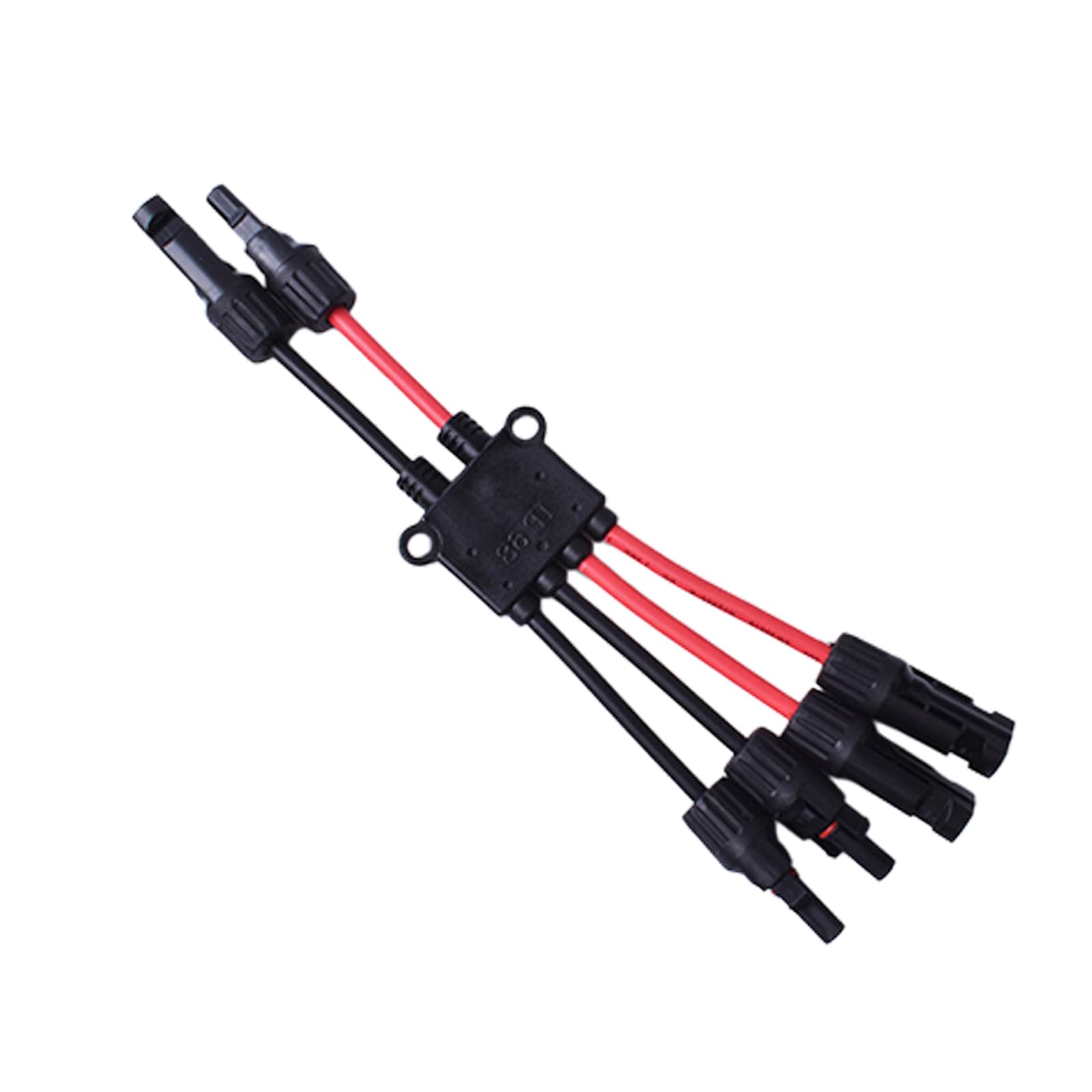 Solar Cable Branch Adapter Y Shaped Wiring Splitter, Photovoltaic Panel Connector with Red and Black Cable Layout Solar Branch Splitter Photovoltaic Adapter Panel Wiring Connector Y Shaped Extension