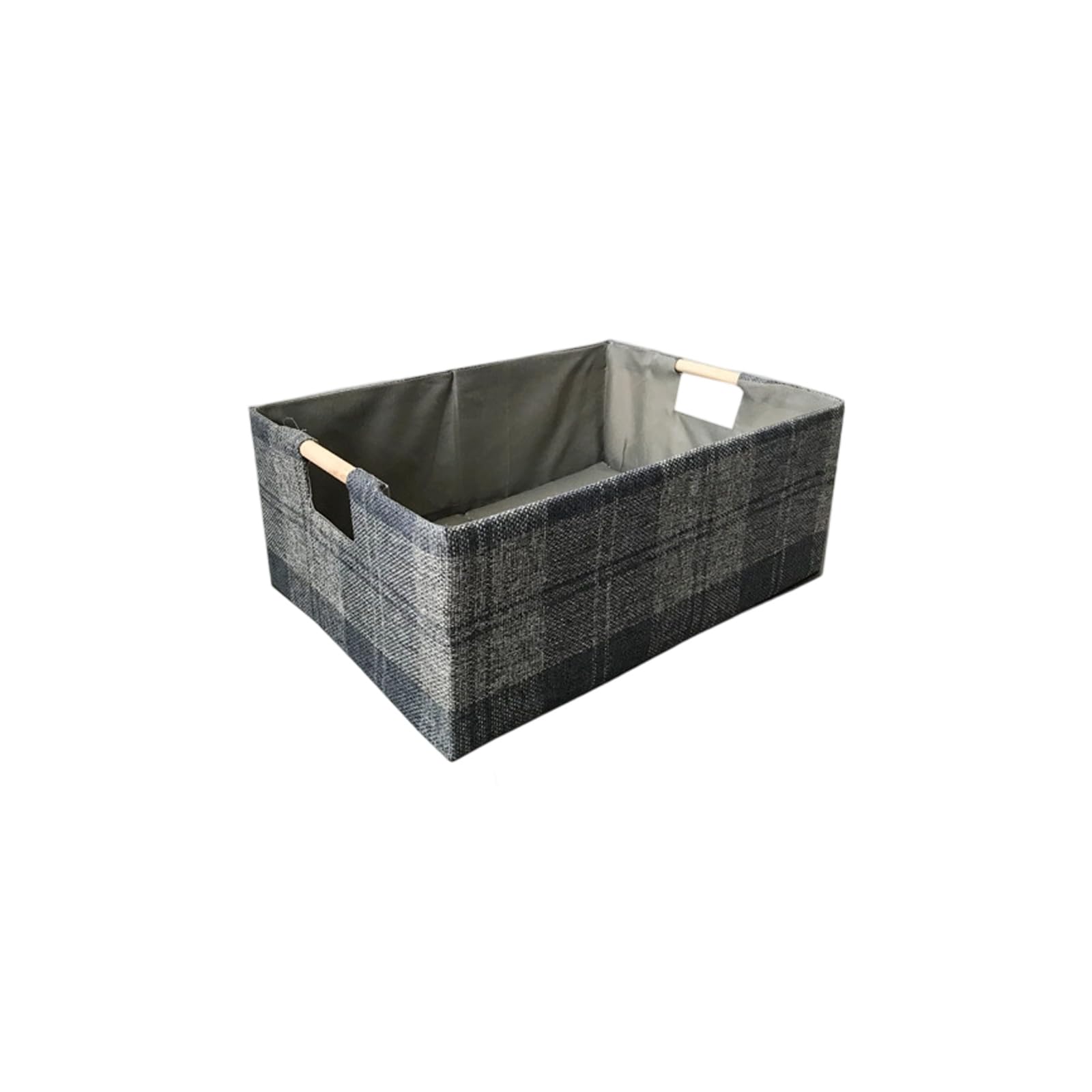 Buxuaaaa Grey Multipurpose Cloth Storage Basket For Home Organization With Sturdy Wooden Handles And User Friendly Design Foldable Fabric Storage Box