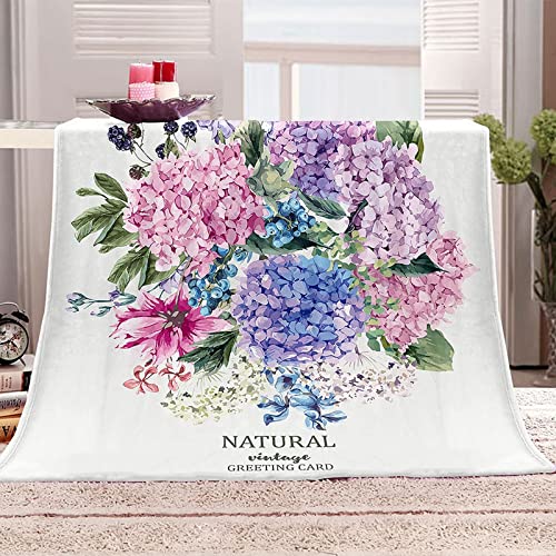 Plaid couverture polaire flannel KnSam 100x150 bouquet fleurs pour lit