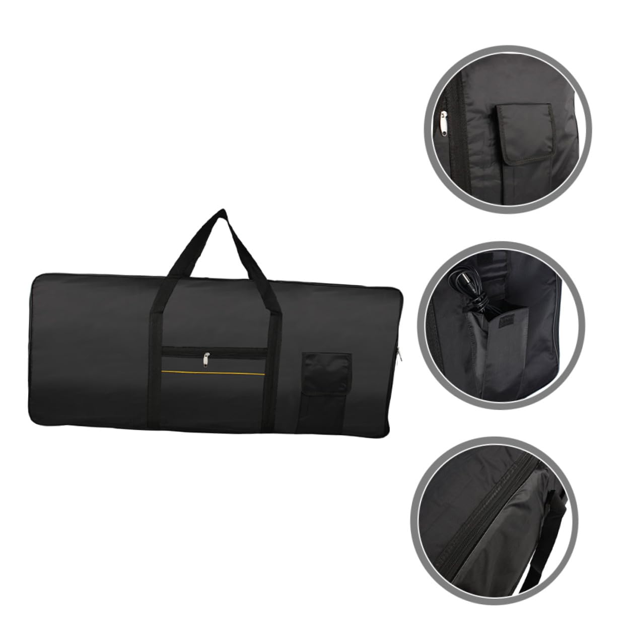 Borsa per Tastiera Elettronica Doppia come Borsa a Mano e Zaino 61 Tasti Oxford Nera Comoda per Trasporto