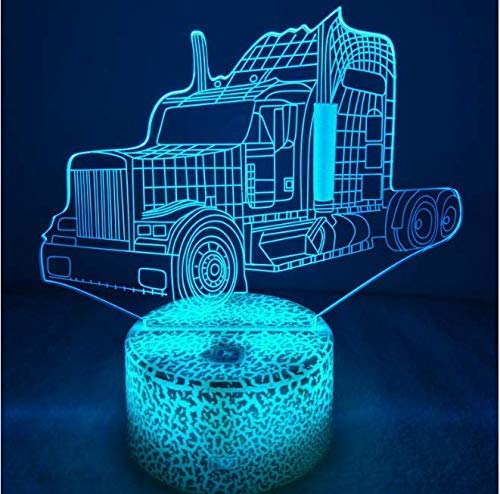 Tissen 3D Truck Tractor Night Light 7 Colors Mood Light Touch Switch...