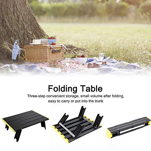 Table de camping en aluminium portable avec structure pliante mini