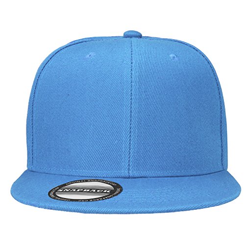 Image of Classic Snapback Hat Cap Hip Hop Style Flat Bill Blank Solid Color Adjustable Size
