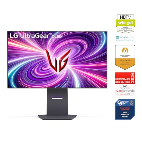 LG Ultragear™ 32GS95UX-B.AEU (32 Zoll) 4K UHD OLED Gaming-Monitor, 240Hz/480Hz, AMD FreeSync™ Premium Pro, DisplayHDR™ True Black 400, Pixel Sound, 2X HDMI 2.1, Grau