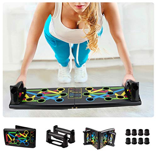 Locisne Portátil 14-en-1 Ultra Push Up Board Bracket Board Multifuncional Brazo Sistema de entrenamiento muscular abdominal con soporte Equipo de entrenamiento de fitness Interior al aire libre