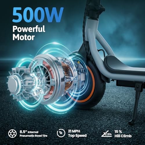 Image of Electric Scooter, 500W /750W Powerful Motor, 22 /25 MPH Top Speed & 23 /28 Miles Range, 9.3 inch /10 inch Tires, Foldable Commuter Scooter for Adults and Teens with Dual Braking,Cruise Control,APP Control