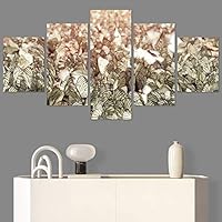 SIGNWIN 5 Panel Canvas Wall Art Modern Art Ants Butterfly Colorful Insects Minimalist Multicolor Photography for Home Decorations Ready to Hang - 60