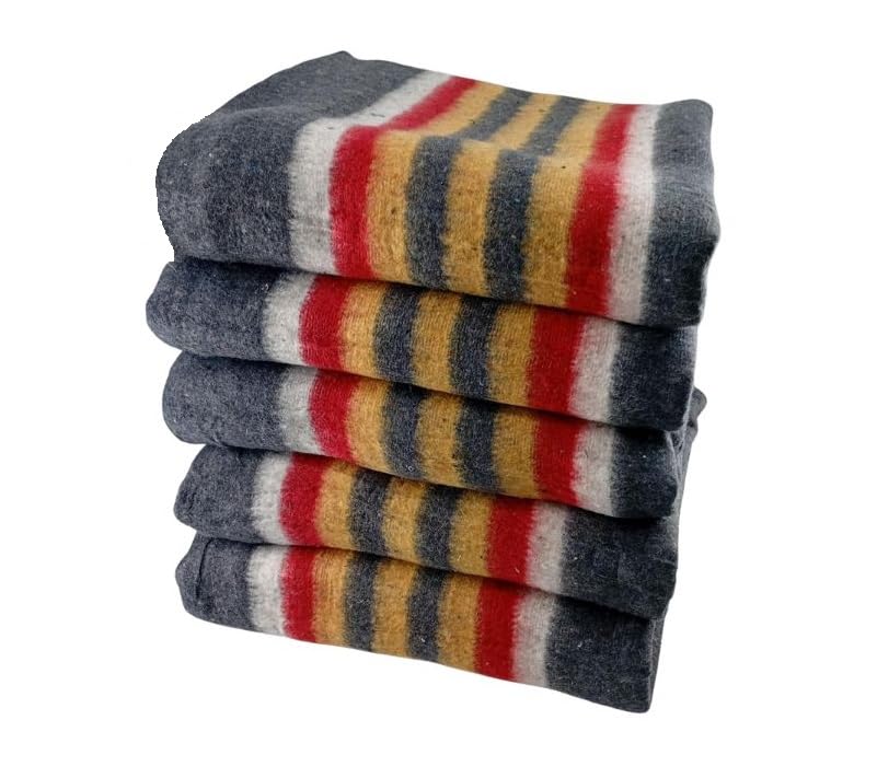 LNT Les nouveaux textiles - Lot de 5 Couvertures Epaisses de Protections de Meubles pour Déménagement, Transport et Stockage-150x200 cm - 410 gr/m²-...