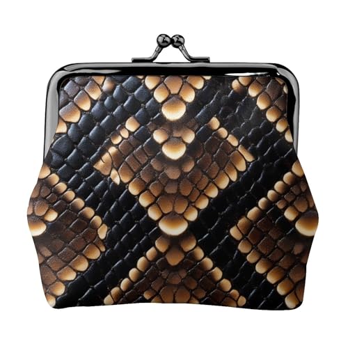 Coin Purse cool snake skin brown (3) Small Pu Leather Change Purse Coin Purse Wallet With Clasp Car Coin Holder Pouch For Woman Men