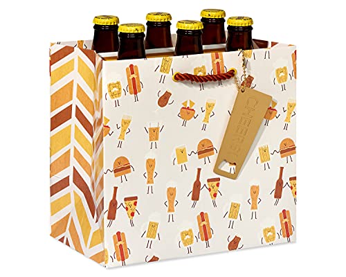 Papyrus Beer Buddies lot de 6 sacs cadeaux de taille moyenne pour bouteilles