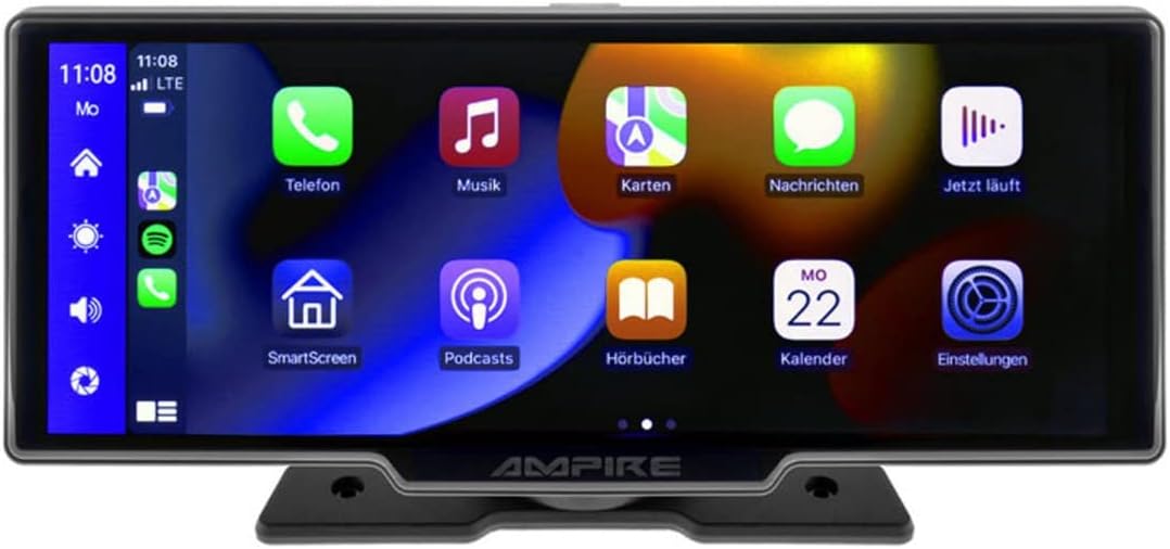 AMPIRE CPM100 displaying Apple CarPlay interface