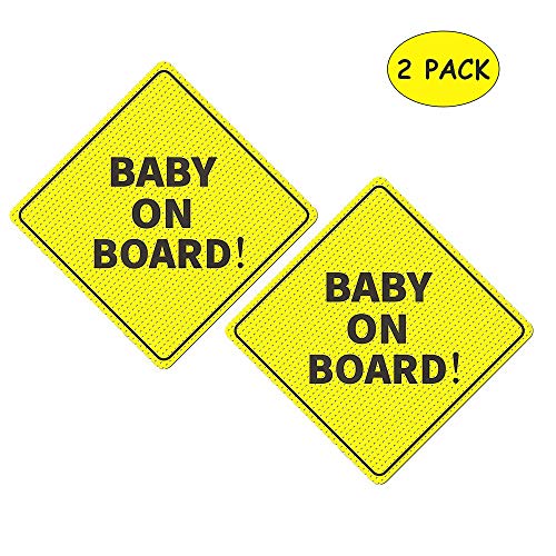 WildAuto Baby on Board Sign for Cars, 2Pcs Baby on Board Sticker, Kids Safety Warning Sticker - See Through in Car - Waterproof Adhesive