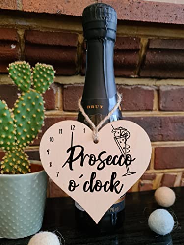 Handmade Wooden Hanging Heart Plaque Gift Perfect for Prosecco Lovers Novelty Funny Keepsake - Image 2