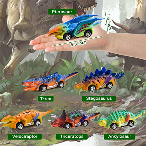 Fftroc Dinosaur Toys For Kids 3-5 Pull Back Cars 6 Pack - Monster Trucks Toys For 3 4 5 Year Old Boys Birthday #TOP2