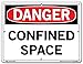 Vestil SI-D-59-B-AL-040 CONFINED SPACE Danger Sign, Aluminum, 0.040" Overall Size, 12.5" W x 9.5" H