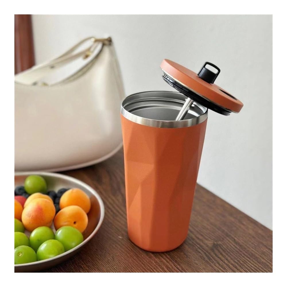 Tazza da caffè, 600ml 1pc Tazza da caffè Sottovuoto capacità Bottiglia in Acciaio Inossidabile Tazze Bottiglia d'Acqua Bottiglia isolata sotto Vuoto(Black)