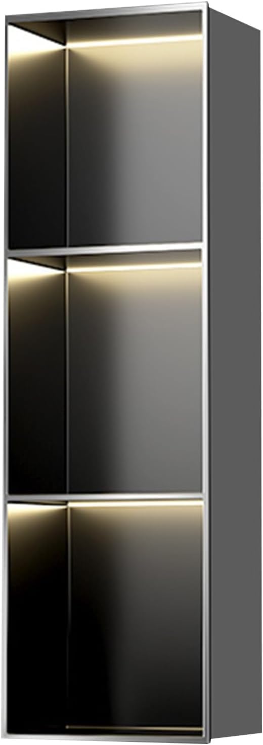 MYUYEE Stainless Steel Niche, With Led, Recessed Nich Holder Storage Rack, Toiletries Recessed Mount Storage Shelf (Grey 90X28X12.5Cm)