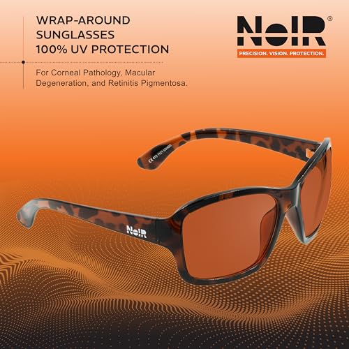 Image of NoIR Blue Blocker Sunglasses for Macular Degeneration, Corneal Pathology, & Retinitis Pigmentosa, Full UV Protection, Wrap-Around Style